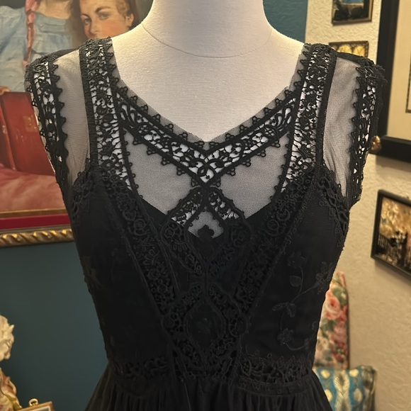 Black Free People Victoria Mini Dress- Size 2 - Picture 2 of 14